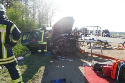 Schwerer Verkehrsunfall auf der Autobahn 1