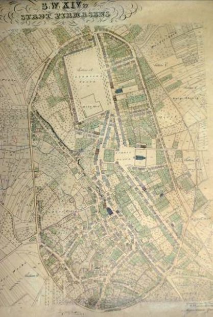 Foto: Stadtplan Pirmasens, 1838. (c) Stadtarchiv Pirmasens