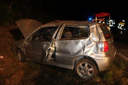 Verunfallter Pkw - Foto: Polizei